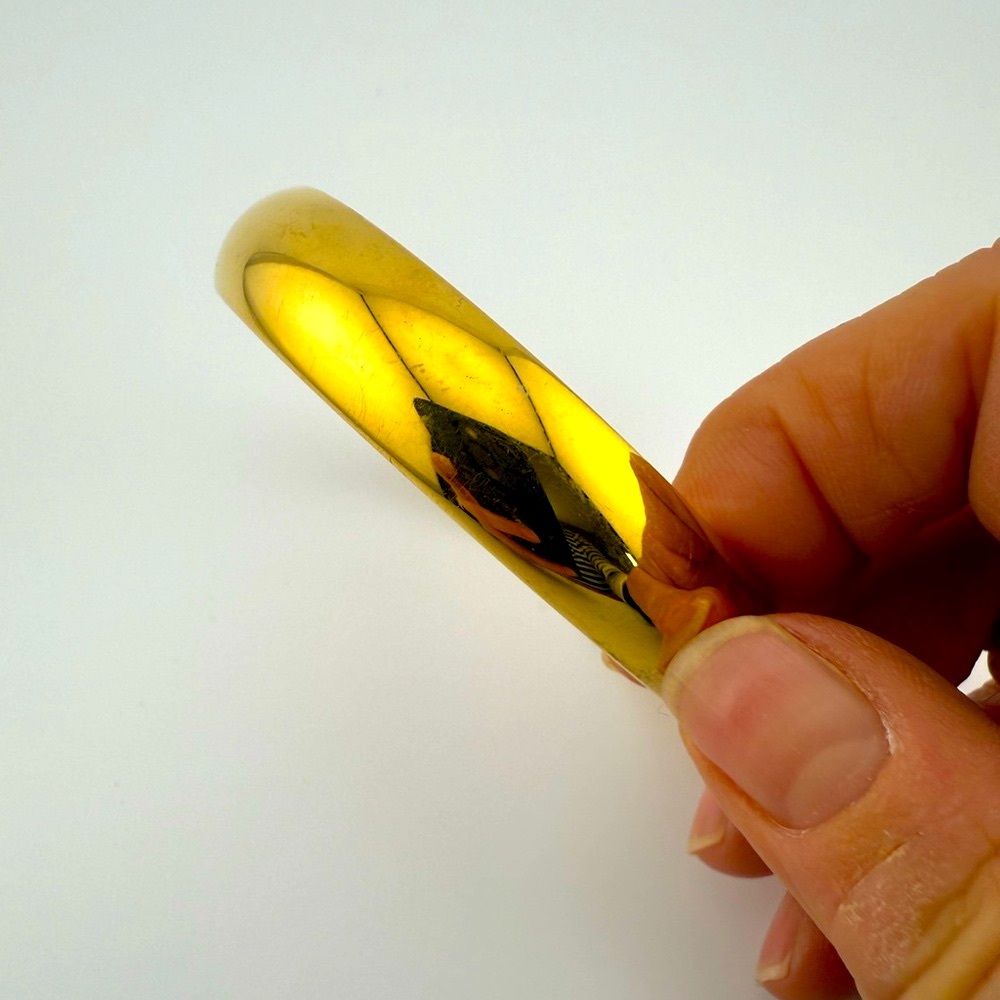 Vintage, Signed Monet Gold Tone Smooth Bangle Vintage 1980s